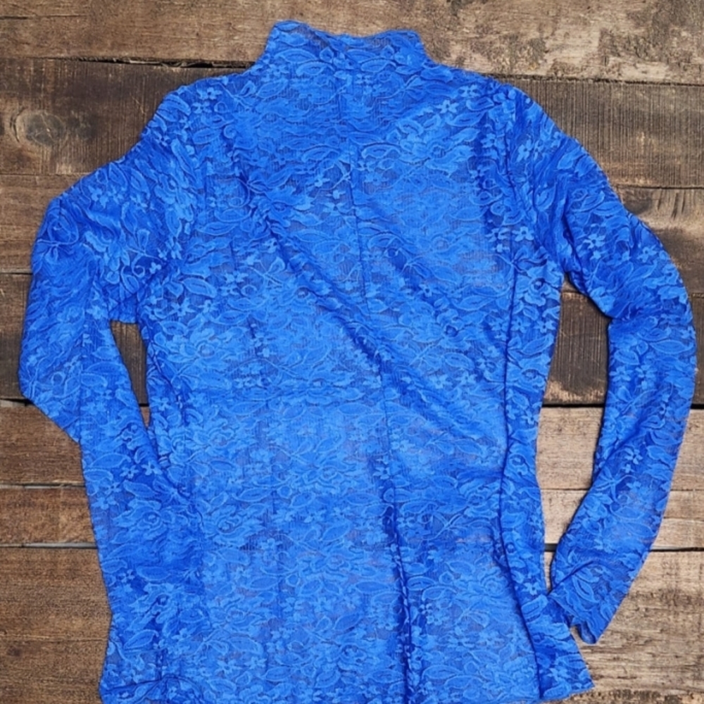 Jaded Gypsy Trellis Vines Lace Top - Royal Blue